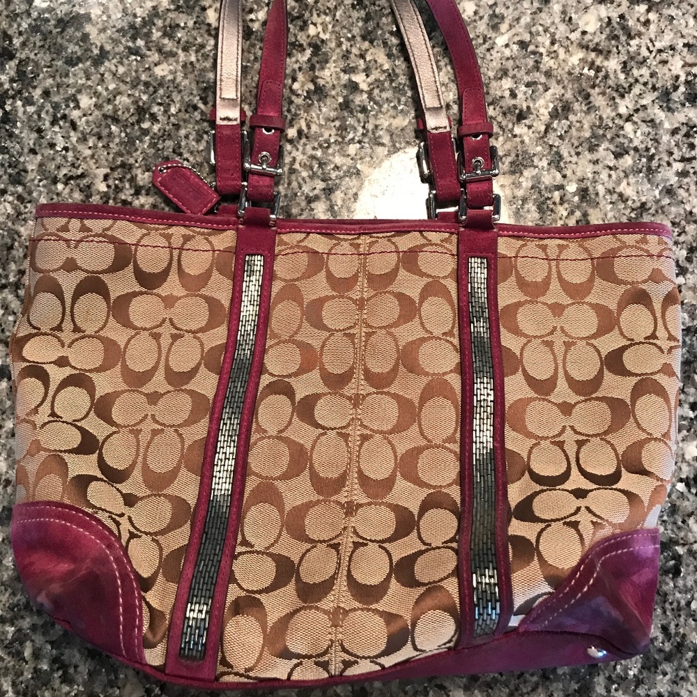 Coach Canvas Tote with Sequins